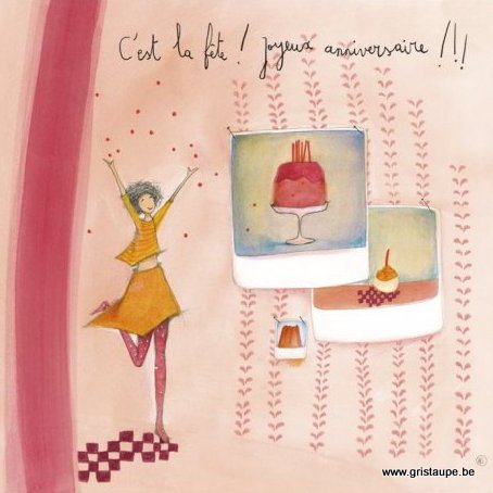 C Est La Fete Joyeux Anniversaire Gris Taupe