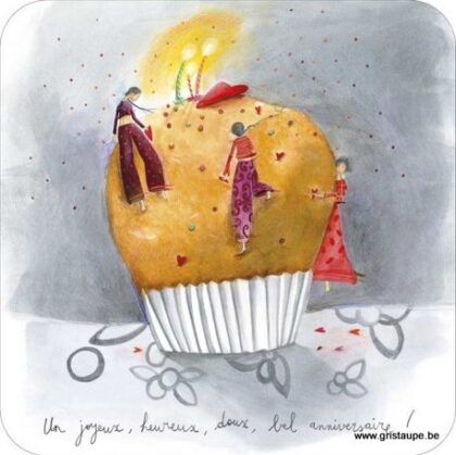 carte postale illustrée par anne sophie rutsaert et éditée aux éditions des correspondances un joyeux doux bel anniversaire