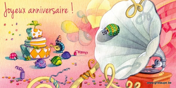 carte postale illustrée par dominique mertens et éditée aux éditions de cortil joyeux anniversaire