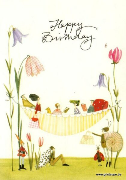 carte postale illustrée par silke leffler et éditée aux éditions graetz happy birthday