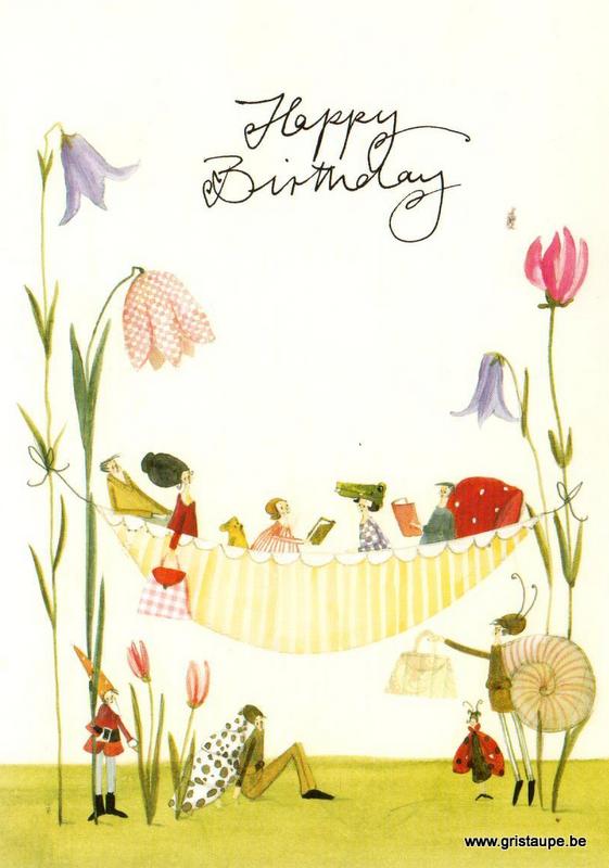 carte postale illustrée par silke leffler et éditée aux éditions graetz happy birthday