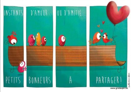 Carte postale illustrée par valentine iokem et éditée aux éditions de cortil instant d'amour