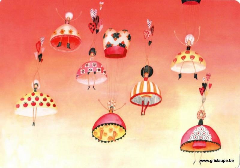 carte postale illustrée par alice de page et éditée par sur un nuage les parachutistes