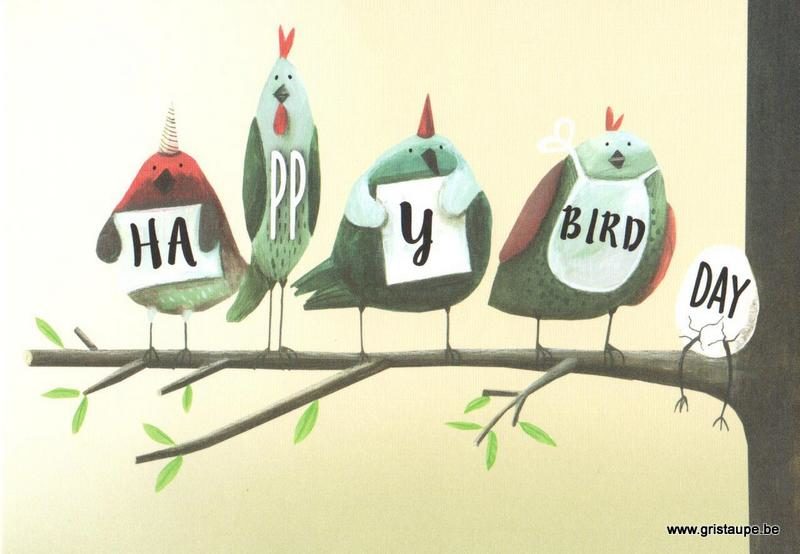 carte postale éditée par les éditions enfant terrible happy bird day