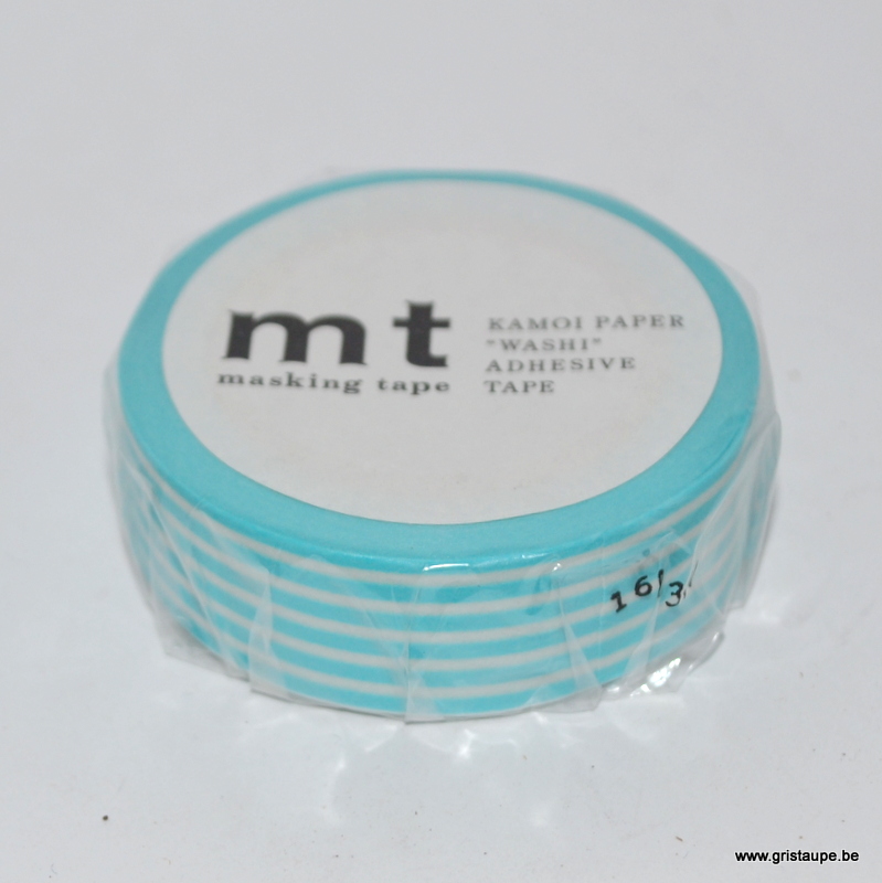 masking tape ligné turquoise