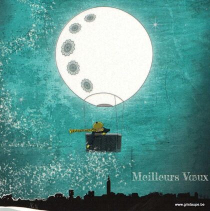 carte postale illustrée par nathalie fournasson et éditée aux éditions coté bord'eau le ballon à neige