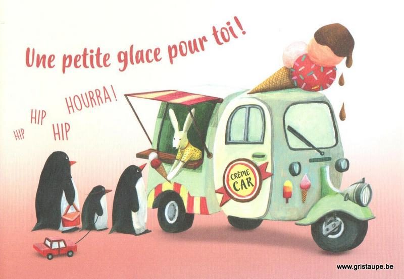 carte postale éditée par les éditions enfant terrible une petite glace pour toi hourra