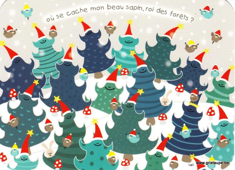 Carte de voeux humoristique de Lali représentant des sapins de Noël