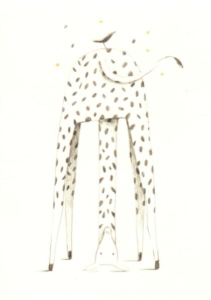 carte illustrée et éditée par aline tekent représentant une girafe