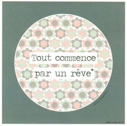 carte postale illustrée par jolis lundis dans la collection balance ton metro boulot dodo tout commence par un rêve